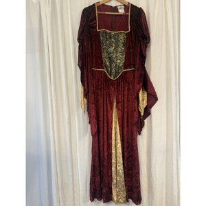 Renaissance Maiden Costume Size XL Witchy Dark Fairy Gothic Victorian Maxi Dress